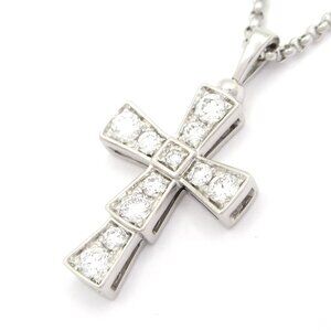 Bvlgari Cross Pendant Necklace Necklace 18K White Gold Diamond